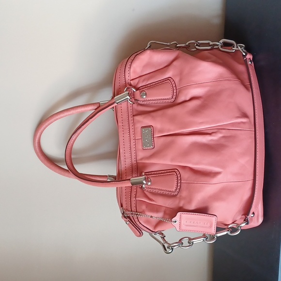 Coach Handbags - COACH 100% Leather coral color Bag